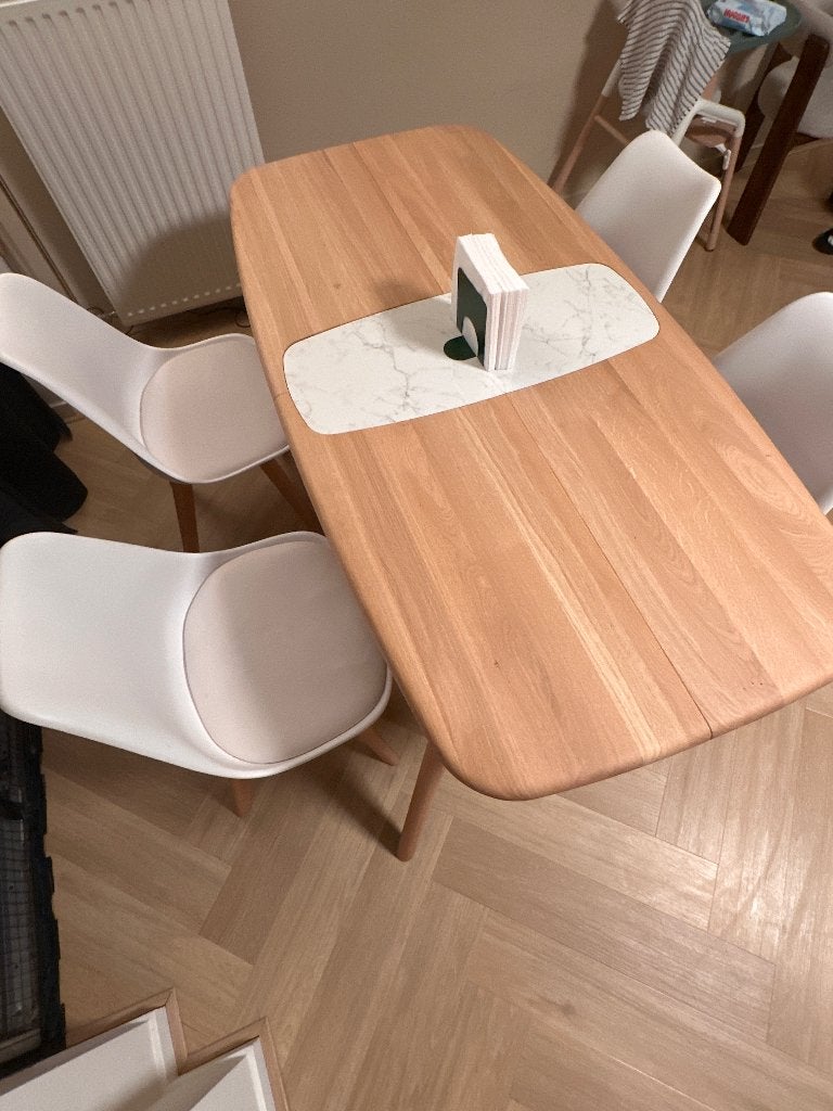 Pommier Dining Table Eettafel + 5 chairs eetkamerstoelen, Ophalen, 50 tot 100 cm, Zo goed als nieuw, Vijf personen of meer