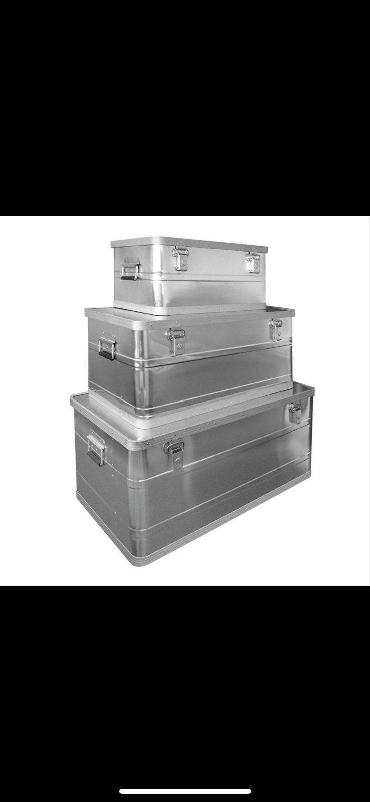 MASKO 3-delige aluminium opbergboxen set - Nieuw