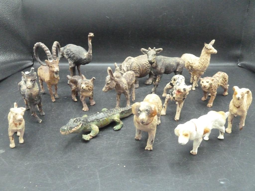 Partij met 15 antieke elastolin dieren, Ophalen of Verzenden