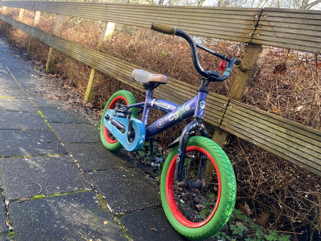 Kinderfietsje voor beginners fietsje, Ophalen, Gebruikt, Terugtraprem, Minder dan 16 inch