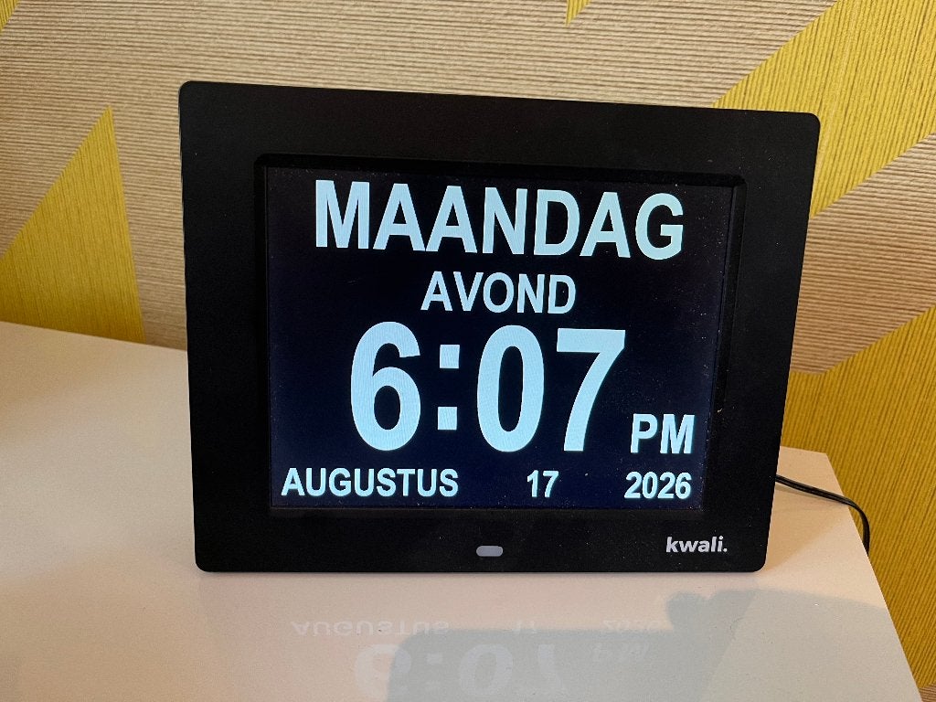 Dementie / Slechtzienden klok - Toivo, Huis en Inrichting, Ophalen, Overige typen, Zo goed als nieuw, Digitaal