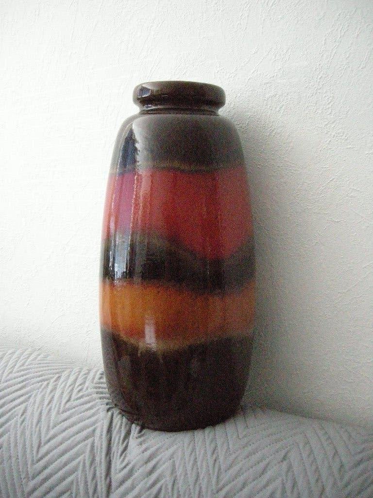 Grote keramiek vaas Fat Lava glazuur Vulcano Ash 284-47 zgan, Ophalen, Overige kleuren, 47 cm, Zo goed als nieuw