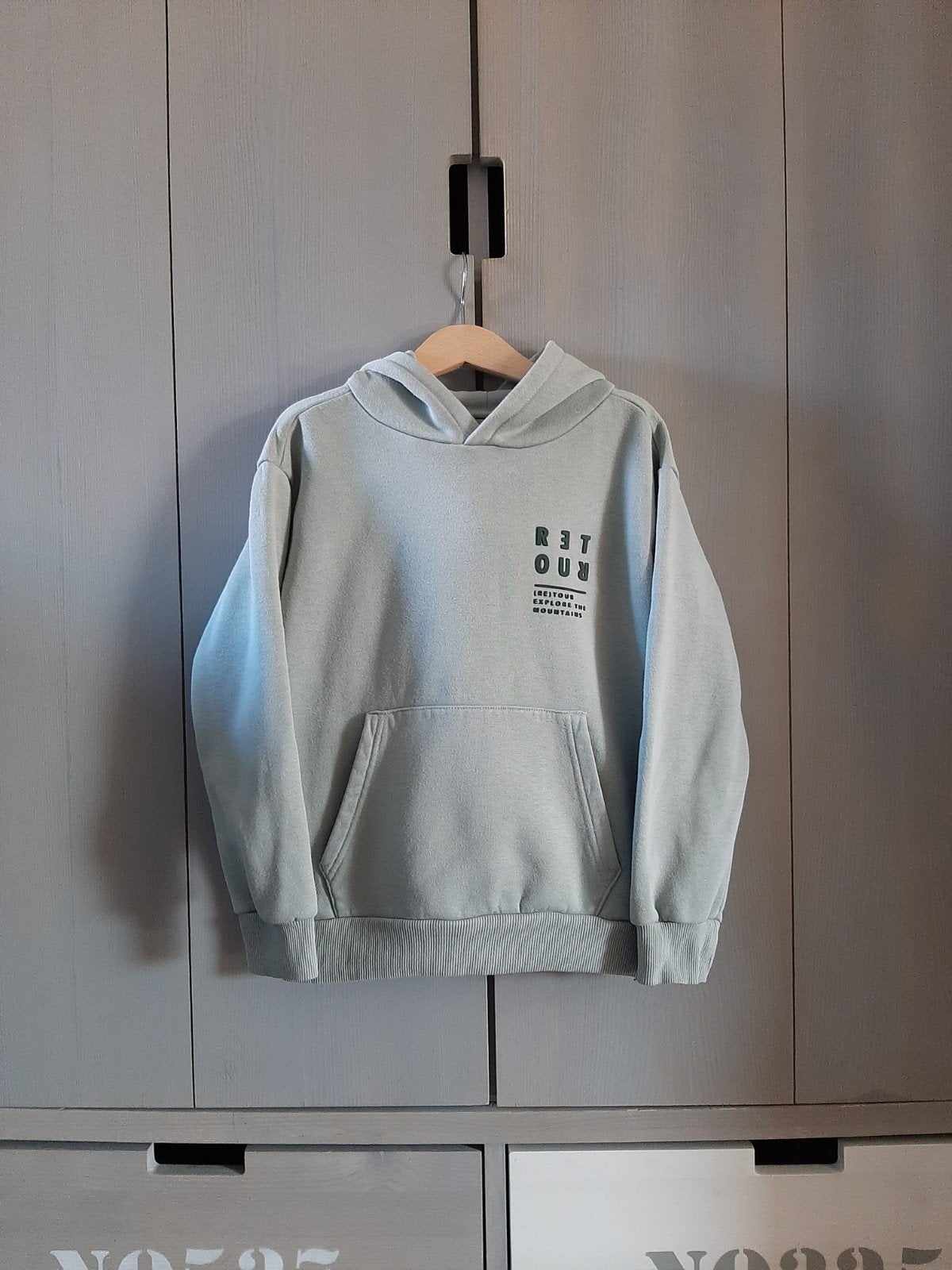 Retour Jeans hoodie zachtgroen maat 128., Gebruikt, Trui of Vest, Ophalen of Verzenden, Retour Jeans