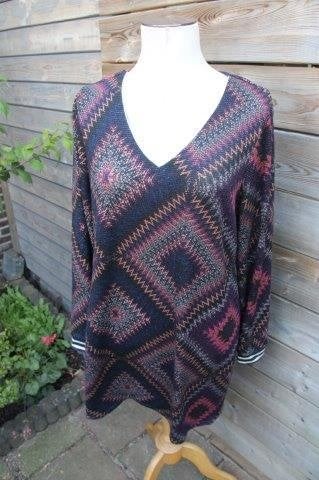 Jurk zwart/ blauw/ paars Paprika mt M (46) Vaste prijs AANBI, Kleding | Dames, Jurken, Blauw, Maat 46/48 (XL) of groter, Ophalen of Verzenden