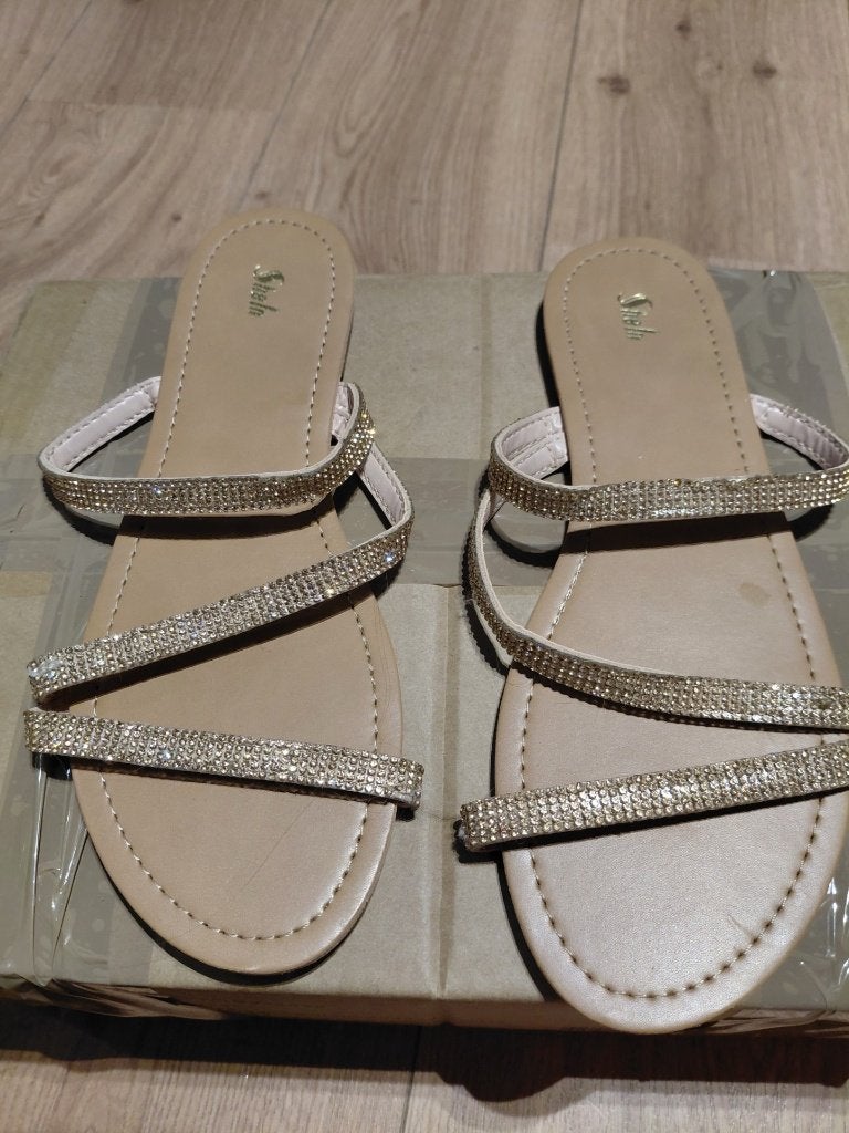 Slipper mt10 (41) open goudkleur, Kleding | Dames, Schoenen, Ophalen of Verzenden, Zo goed als nieuw, Overige kleuren