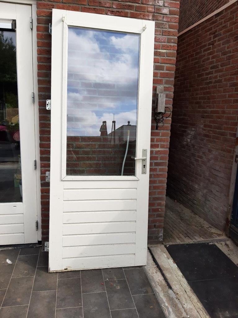 Hardhouten deur met DTS deurdorpel, Ophalen, 80 tot 100 cm, 215 cm of meer, Hout