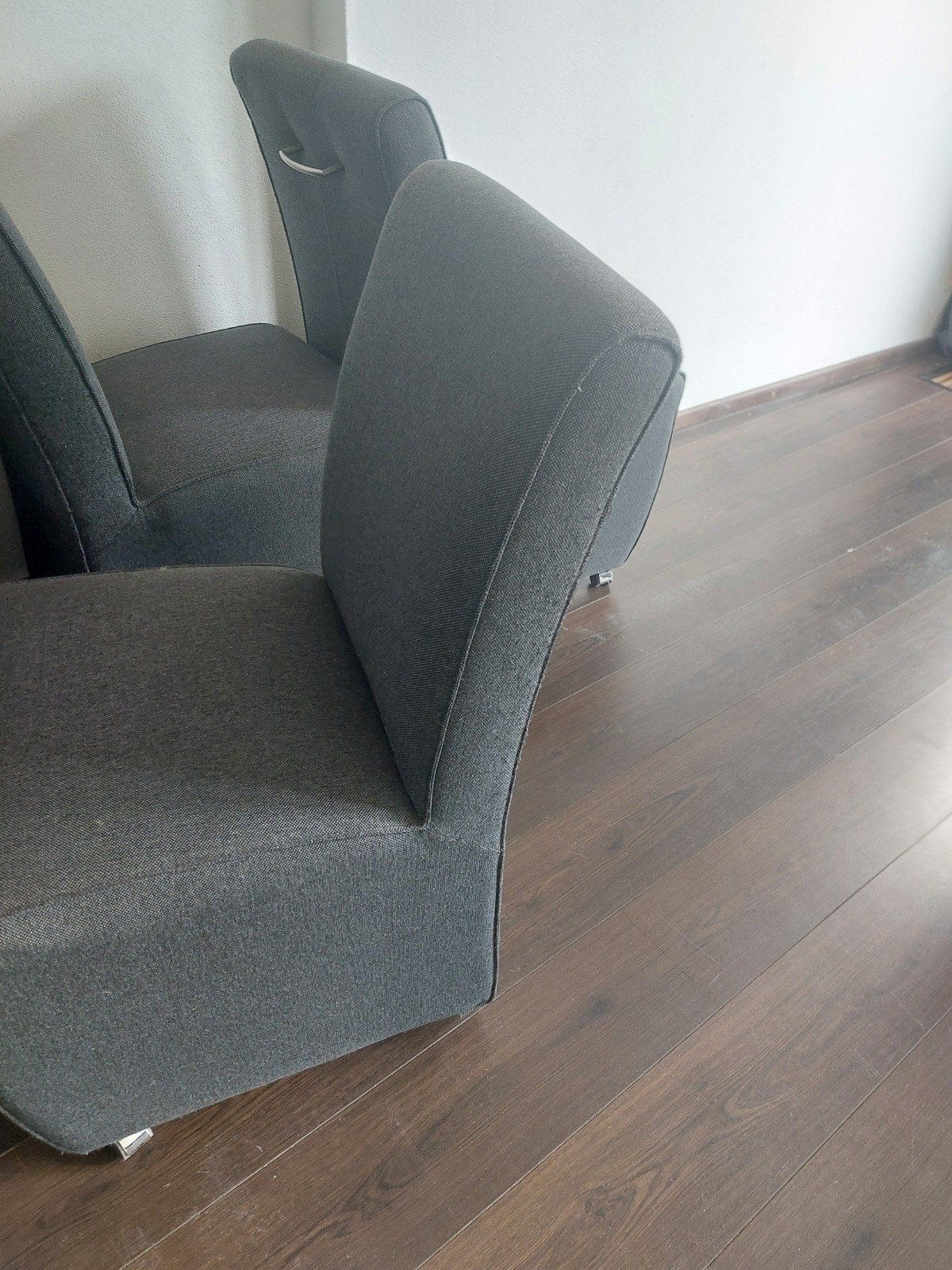 grijze eetkamer stoelen met wielen, Ophalen, Gebruikt, Minder dan 75 cm, 50 tot 75 cm