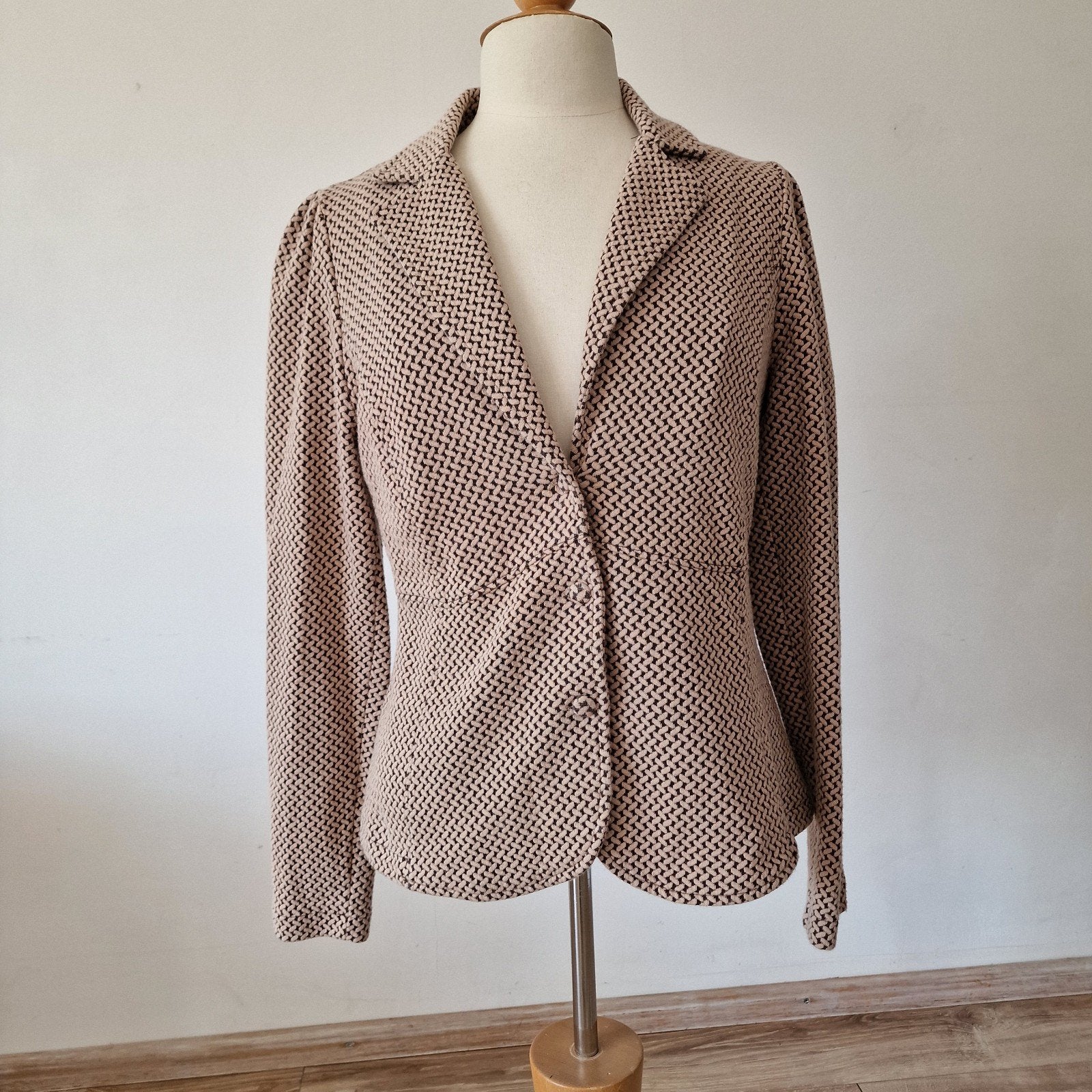 King Louie jasje, blazer maat L. Beige zwart., Kleding | Dames, ., Beige, Maat 42/44 (L), Ophalen of Verzenden