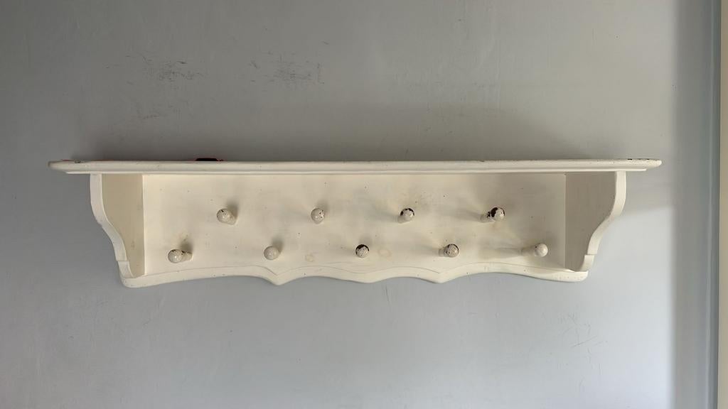 Mooie brocante regaal, houten wandkapstok, Huis en Inrichting, Woonaccessoires | Kapstokken, Ophalen of Verzenden, Hout, Wandkapstok