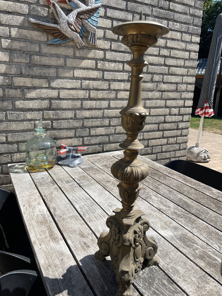 Koperen olielampen en kandelaar, Ophalen