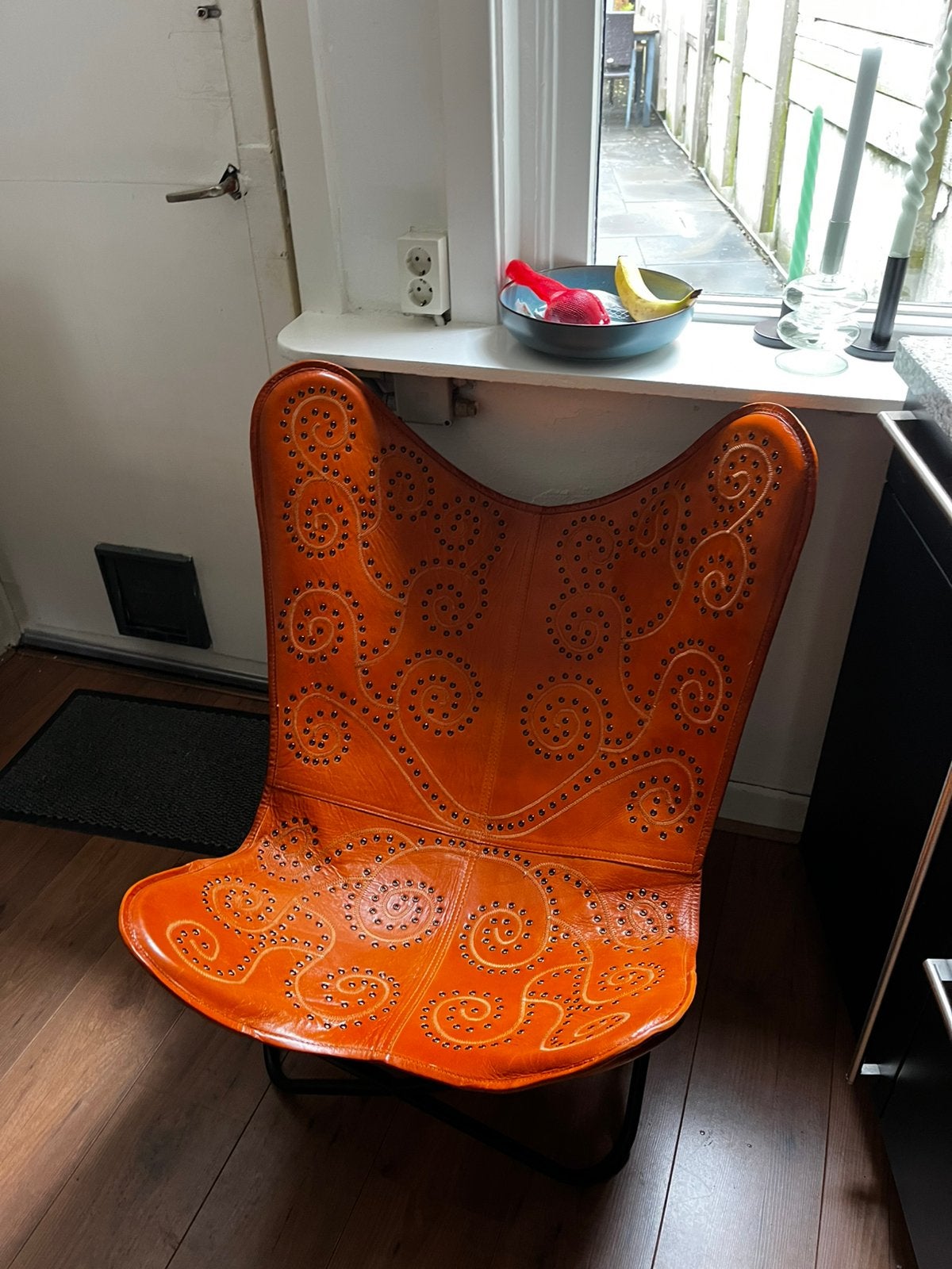 Vlinderstoel, Ophalen, Overige kleuren, Leer, Zo goed als nieuw