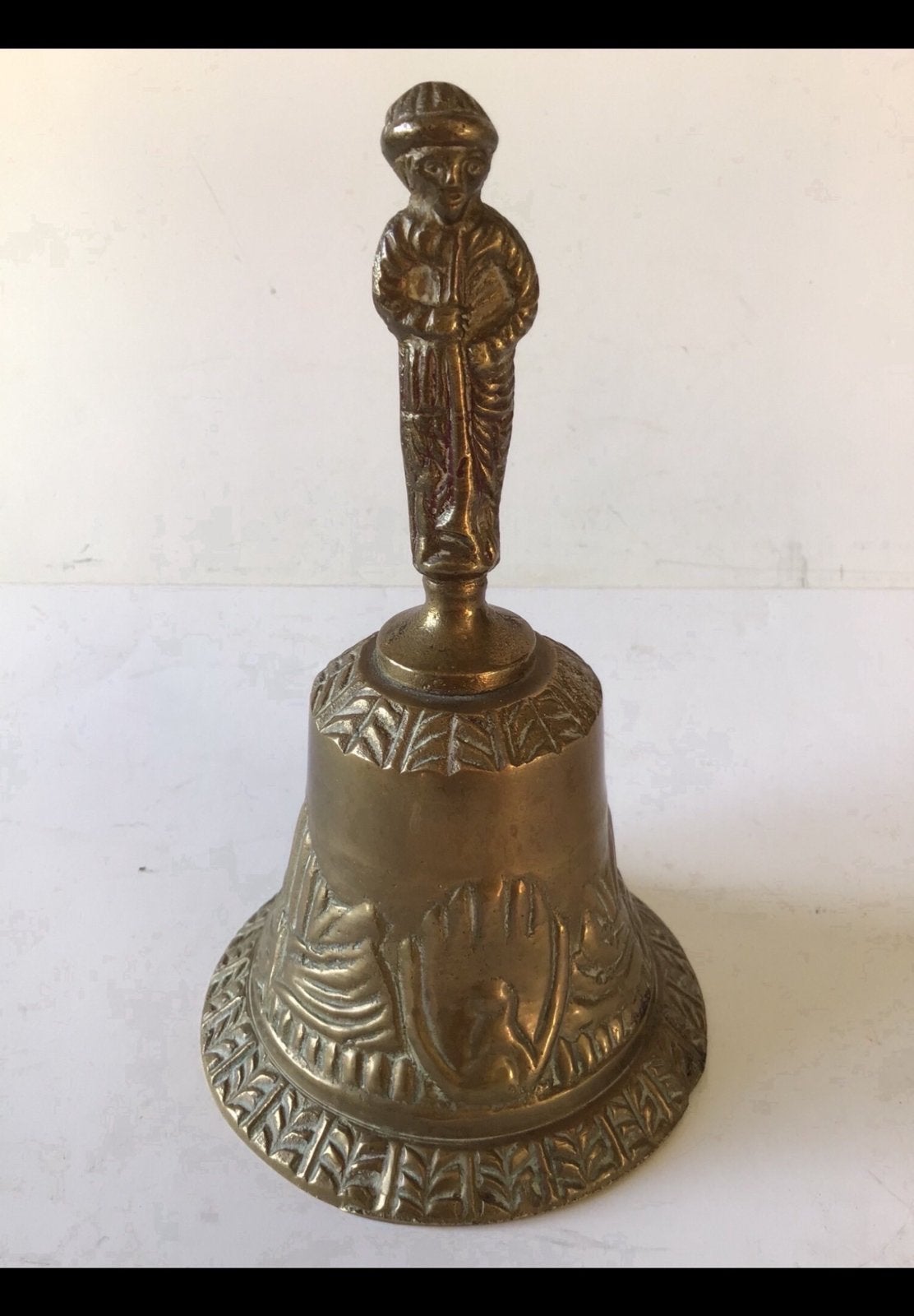 Tafel bel koper of brons, 15 cm hoog, géén originele klepel., Ophalen of Verzenden
