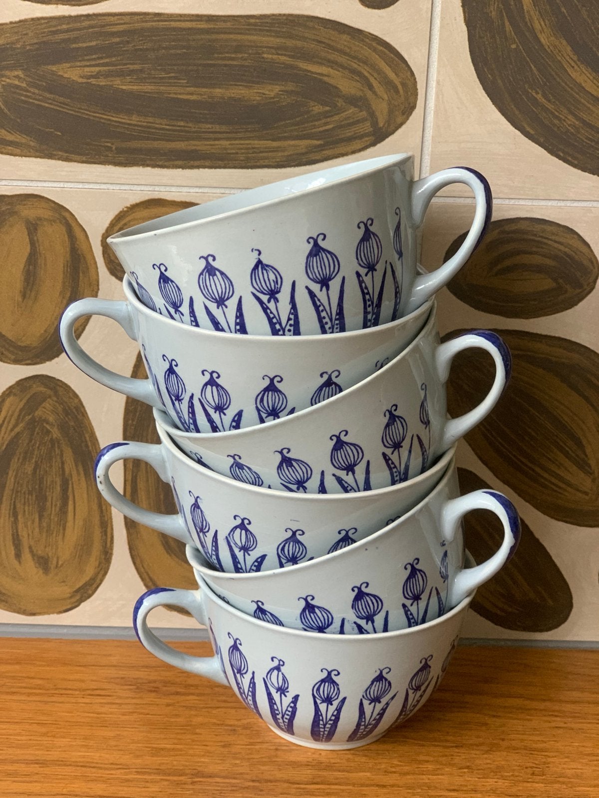 vintage 6 x  Kari Nyquist Design / Stavangerflint Norway, Huis en Inrichting, Keuken | Servies, Overige typen, Ophalen of Verzenden