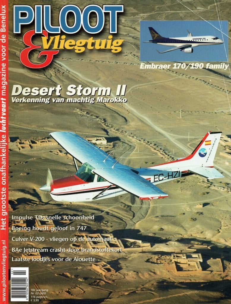 Piloot & Vliegtuig 2003 nr. 2 (o.a. Embraer ERJ 170 en 190), Verzenden, Gelezen, Vliegtuig