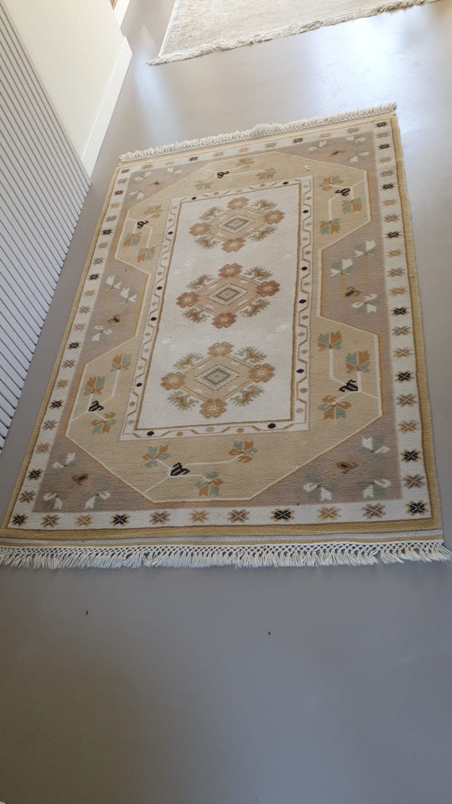 Prachtig handgeknoopt Turks tapijt met certificaat, Huis en Inrichting, Stoffering | Tapijten en Kleden, 100 tot 150 cm, Beige