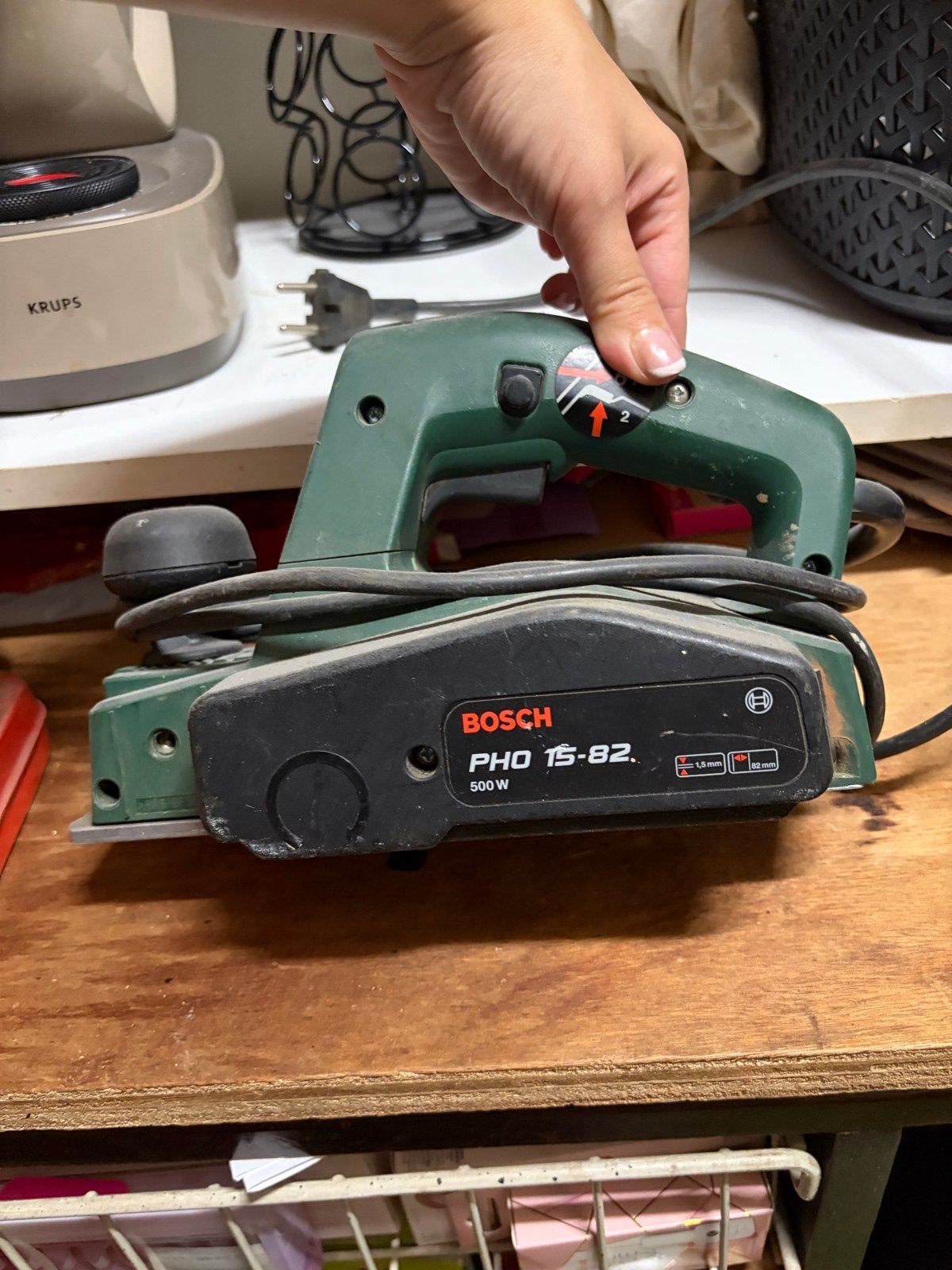 Bosch PHO 15-82 elektrische schaafmachine 500W, Ophalen of Verzenden, Gebruikt