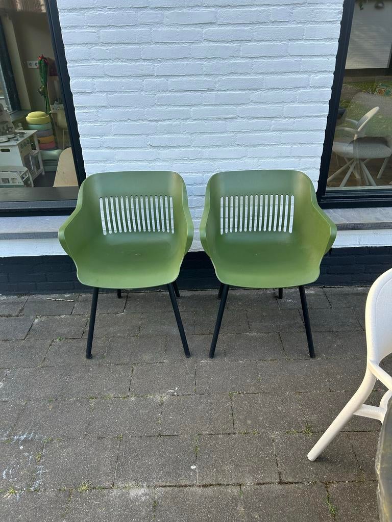 Hartmann Jill tuinstoel - Groen, Ophalen, Gebruikt, Kunststof, Stapelbaar
