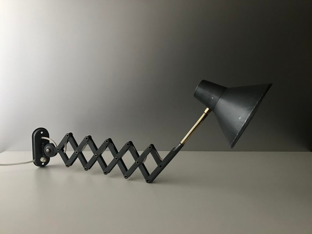 Hala Zeist scissor lamp 70s silence of the lamps, Ophalen of Verzenden, Gebruikt, Metaal