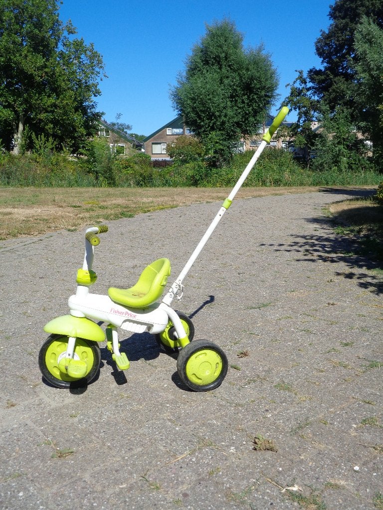 Fisher-Price driewieler met duwstang, Ophalen, Terugtraprem, Fisher-Price, Gebruikt