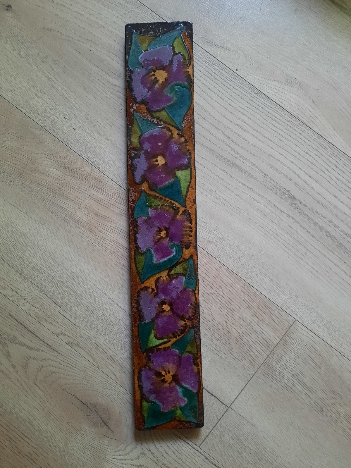Ruscha keramische wandtegel met bloemenmotief, Ophalen of Verzenden