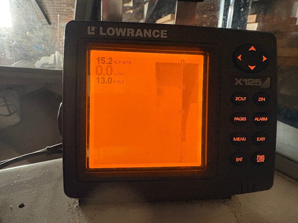 Nette Lowrance x125 Dieptemeter met transducer., Watersport en Boten, Navigatiemiddelen en Scheepselektronica, Ophalen of Verzenden
