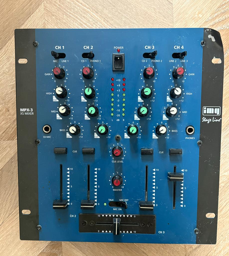 Stage Line MPX-3 Stereo Mixer - 4 Kanalen, Ophalen of Verzenden, Zo goed als nieuw, Minder dan 5 kanalen, Microfooningang