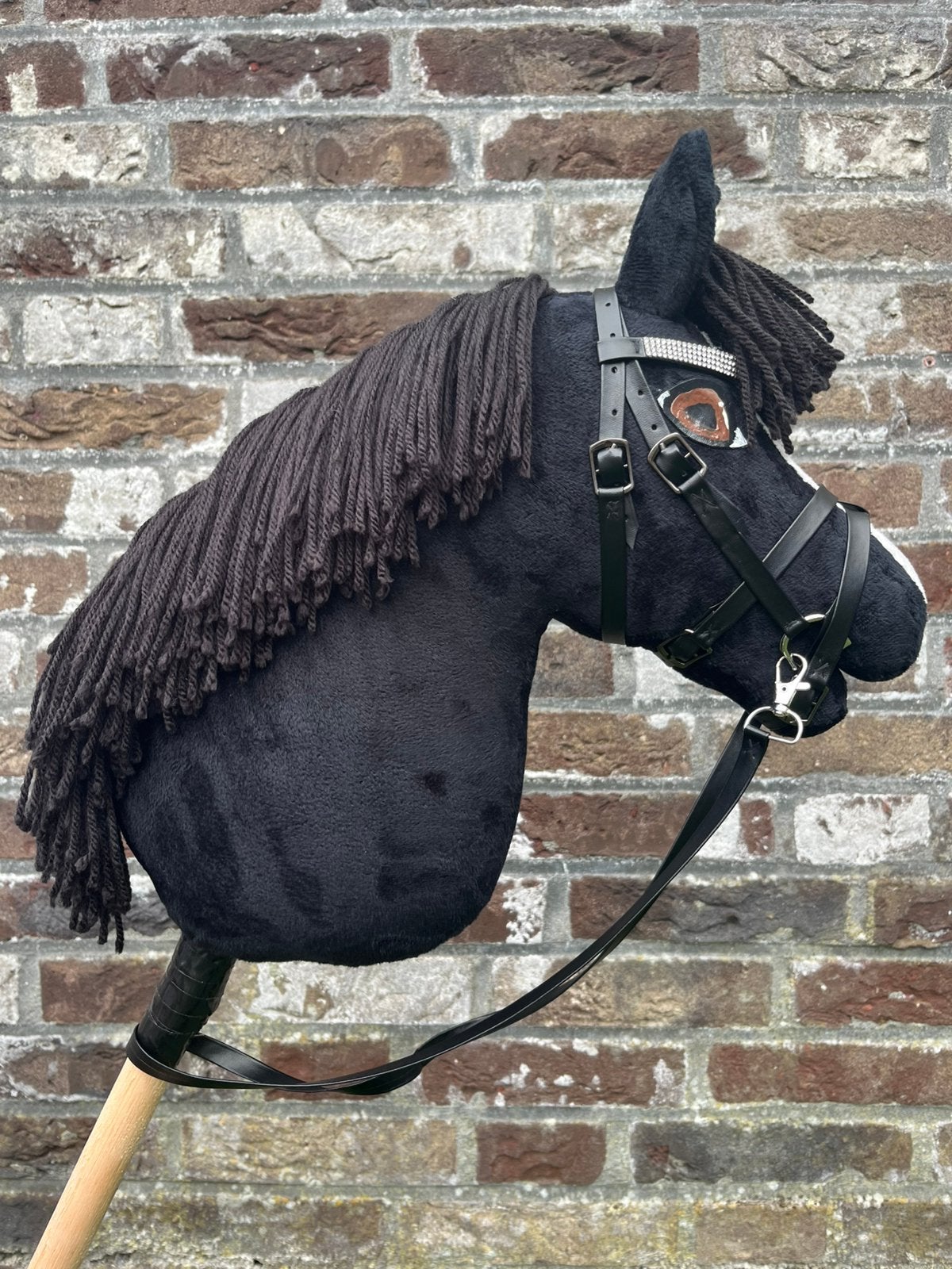 Leuke zwarte hobbyhorse + hoofdstel, Hobby en Vrije tijd, Ophalen of Verzenden, Nieuw