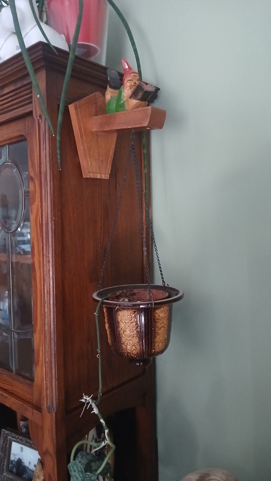 Vintage Houten Kabouter Bloempot Houder, Ophalen of Verzenden