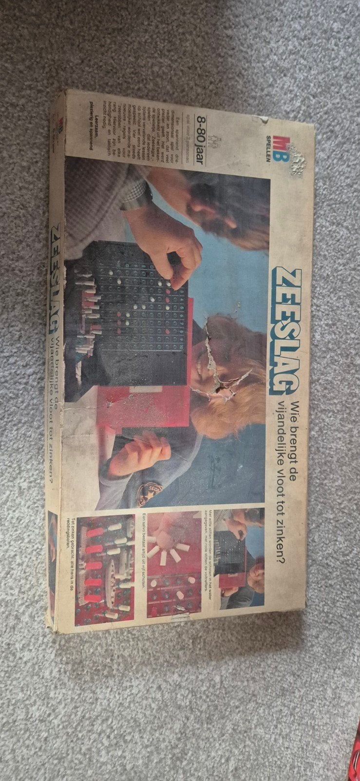 Oud model Zeeslag spel - Compleet met beschadigde doos, Een of twee spelers, Ophalen of Verzenden, Gebruikt, MB Spellen