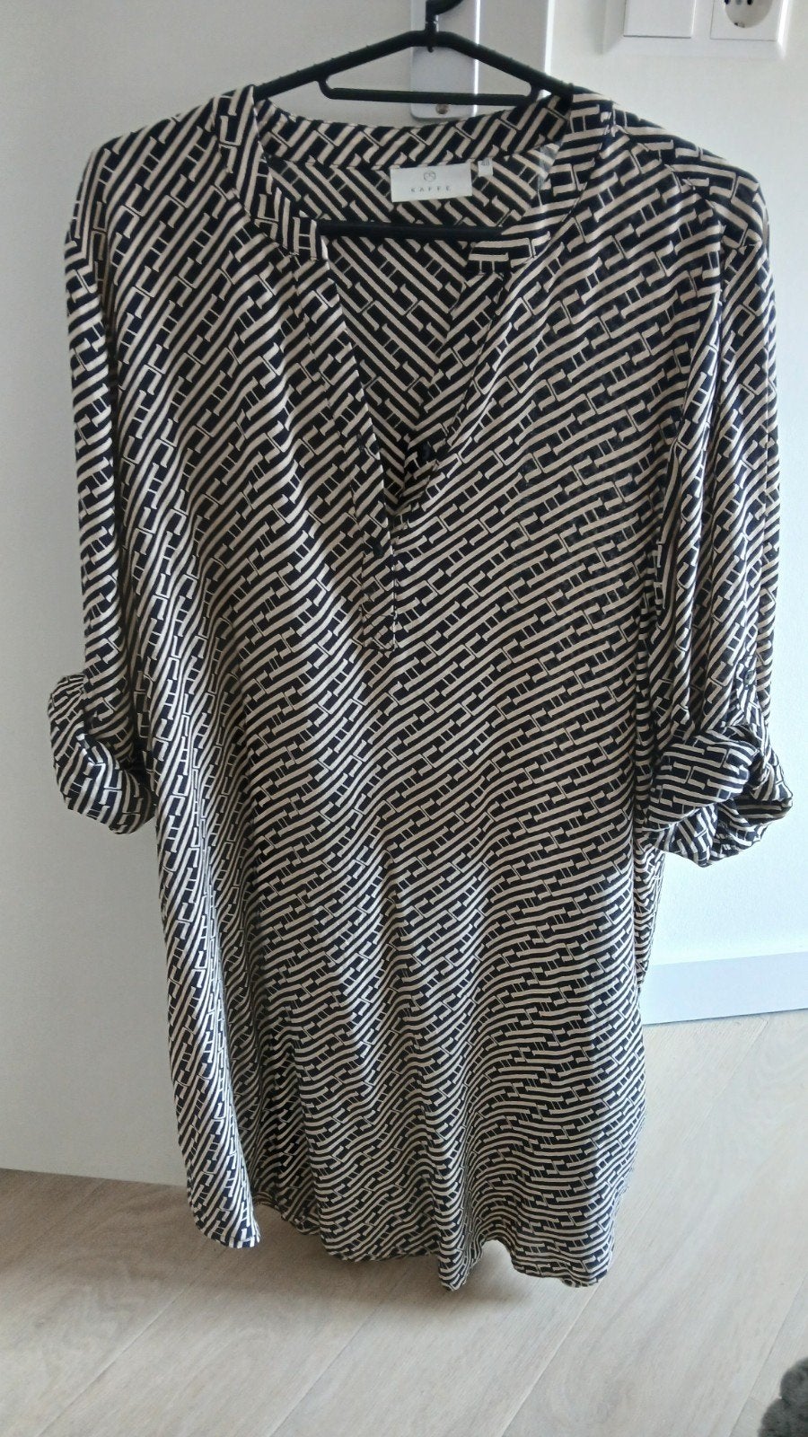 Lange blouse/tuniek, merk Kaffe, grafische print - Maat 40, Maat 38/40 (M), Kaffe, Zwart, Ophalen of Verzenden