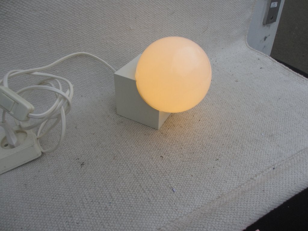 Vintage Philips SL* Kubo tafel-/ wandlampje jaren 80, Ophalen of Verzenden, Gebruikt, Glas