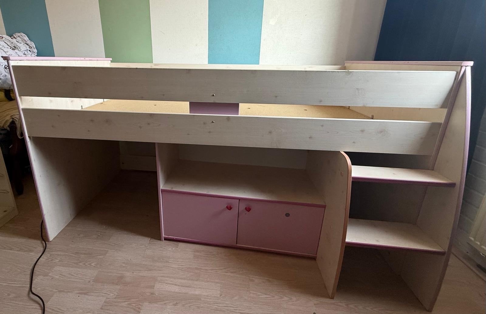 Meisjes hoogslaper met opbergruimte, Ophalen, Gebruikt, Eenpersoons, 200 cm