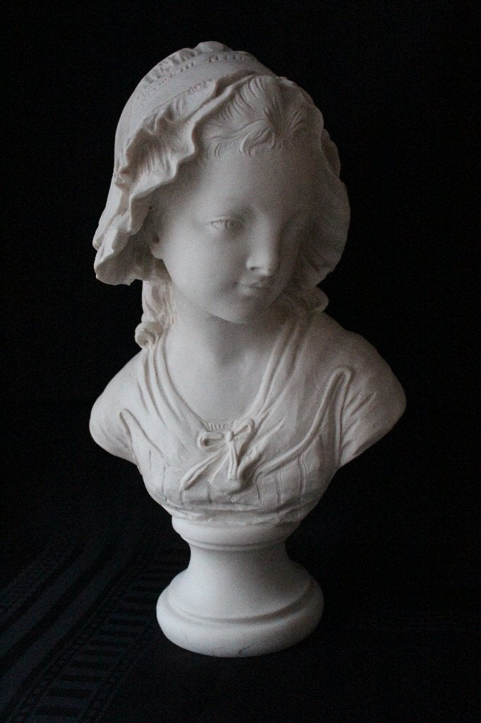 Antiek Art Deco Parijs Grinam Niam groot beeld c 1920, Gips, Buste, Ophalen of Verzenden, 20 - 50 cm