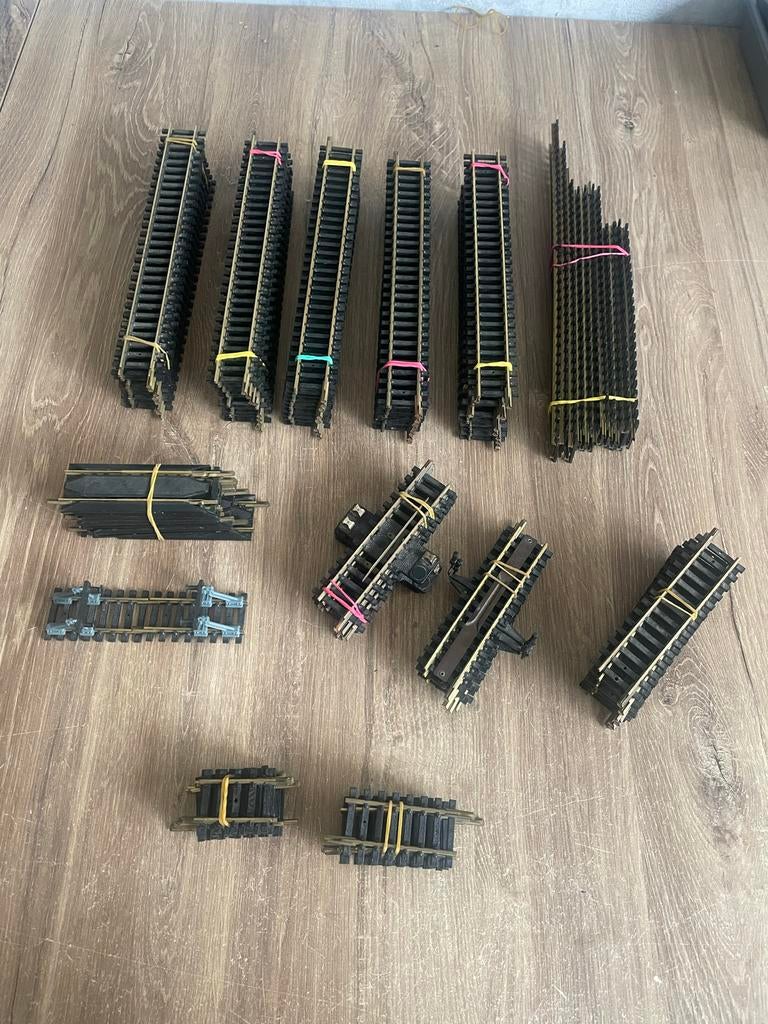 100 xFleischmann rails recht, Gebruikt, Gelijkstroom, Fleischmann, Rails