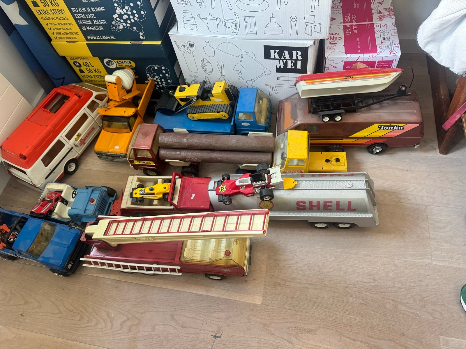 Grote collectie Tonka speelgoedauto's en vrachtwagens, Ophalen, Gebruikt