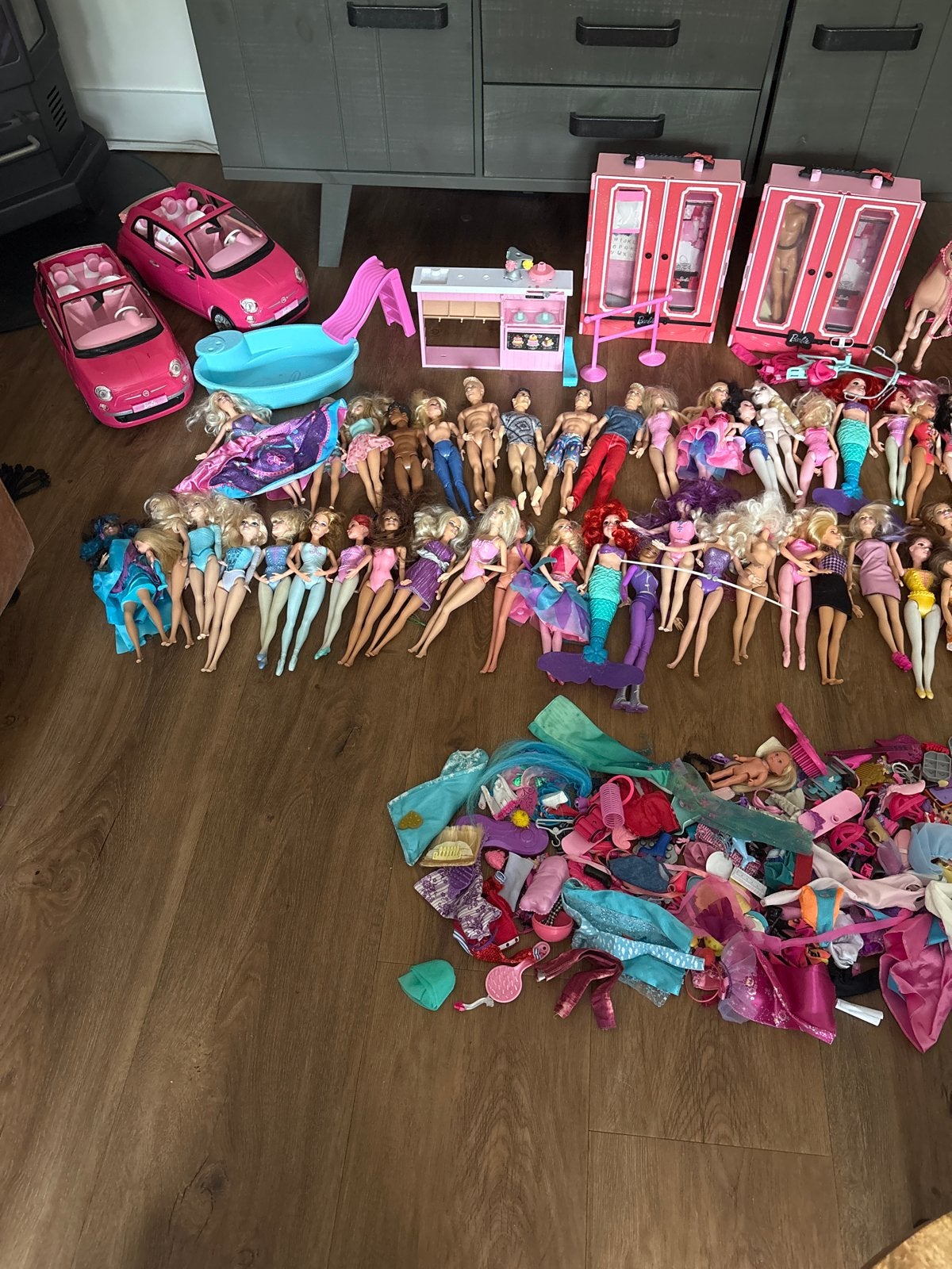 Grote Barbie collectie met poppen, auto's en accessoires, Ophalen of Verzenden, Gebruikt, Barbie