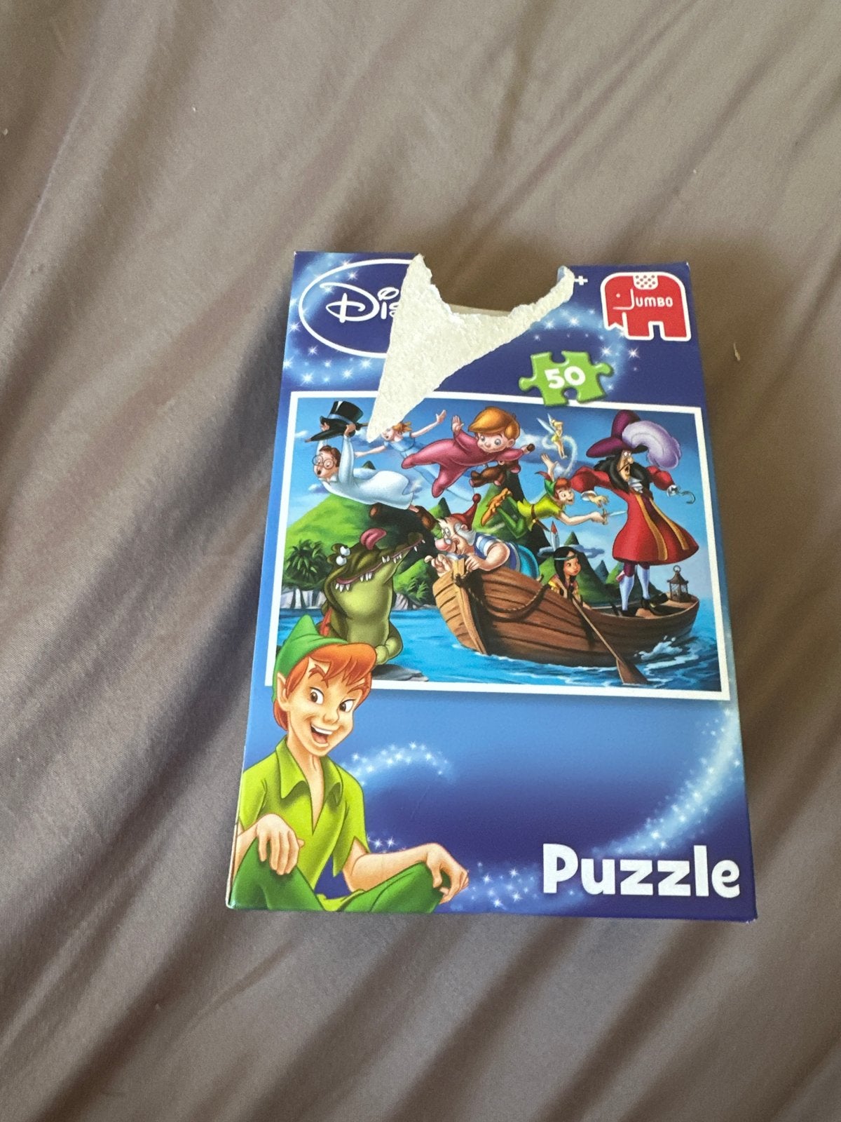 Disney Peter Pan Jumbo Legpuzzel 50 stukjes, Ophalen of Verzenden, 10 tot 50 stukjes, Gebruikt, 4 tot 6 jaar