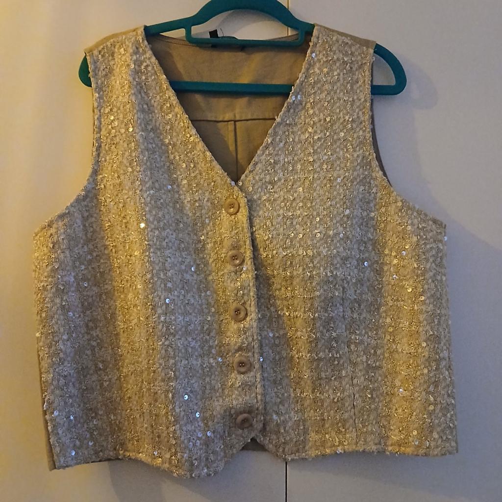Gilet beige met pailletten Norah, Norah, Ophalen of Verzenden, Zo goed als nieuw