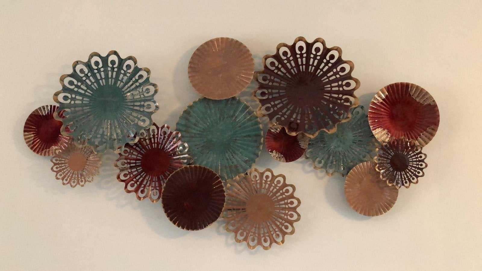 Metalen wanddecoratie 130x50cm, diverse kleuren, Ophalen, Metaal, Wandsculptuur, Meerkleurig