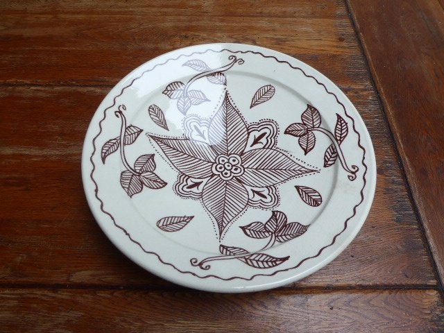 Grote keramiek schaal, hand beschilderd, Antiek en Kunst, Ophalen of Verzenden