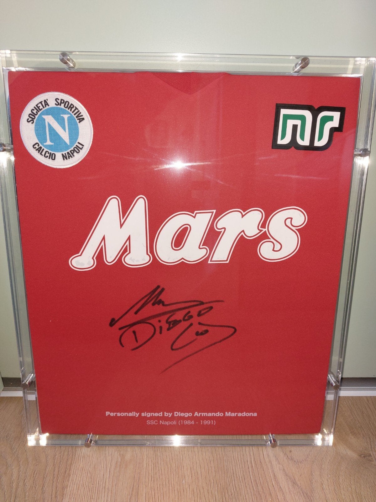 maradona gesigneerd retro shirt napoli mars certificaat coa, Ophalen, Buitenlandse clubs, Shirt