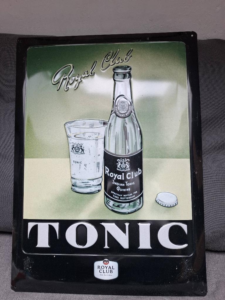 Emaille bord Royal Club Tonic, Ophalen of Verzenden, Zo goed als nieuw, Reclamebord