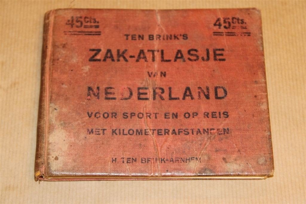 Ten Brink's Zak-Atlasje van Nederland - Ca 1930, Boeken, Atlassen en Landkaarten, Gelezen, Ophalen of Verzenden, Landkaart, 1800 tot 2000