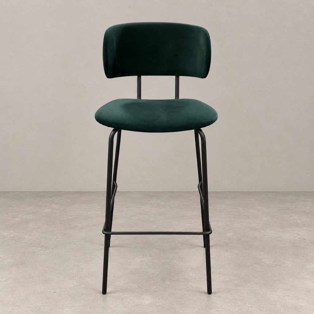 Trend barstoel velvet forest, Gebruikt, 60 tot 90 cm, Ophalen of Verzenden, Metaal