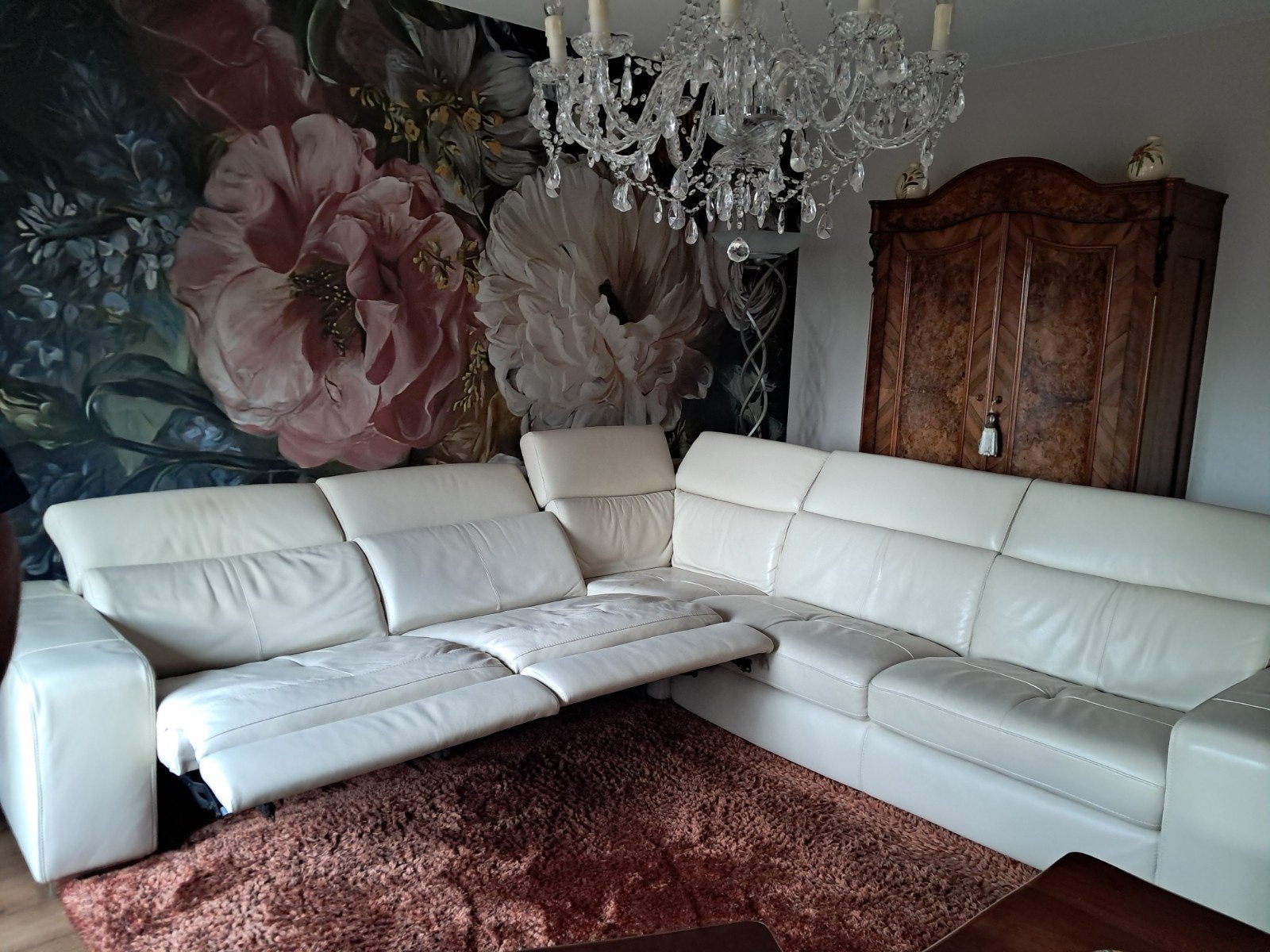 Foto 6 van Leren hoekbank met 2 elektrische relaxfuncties
