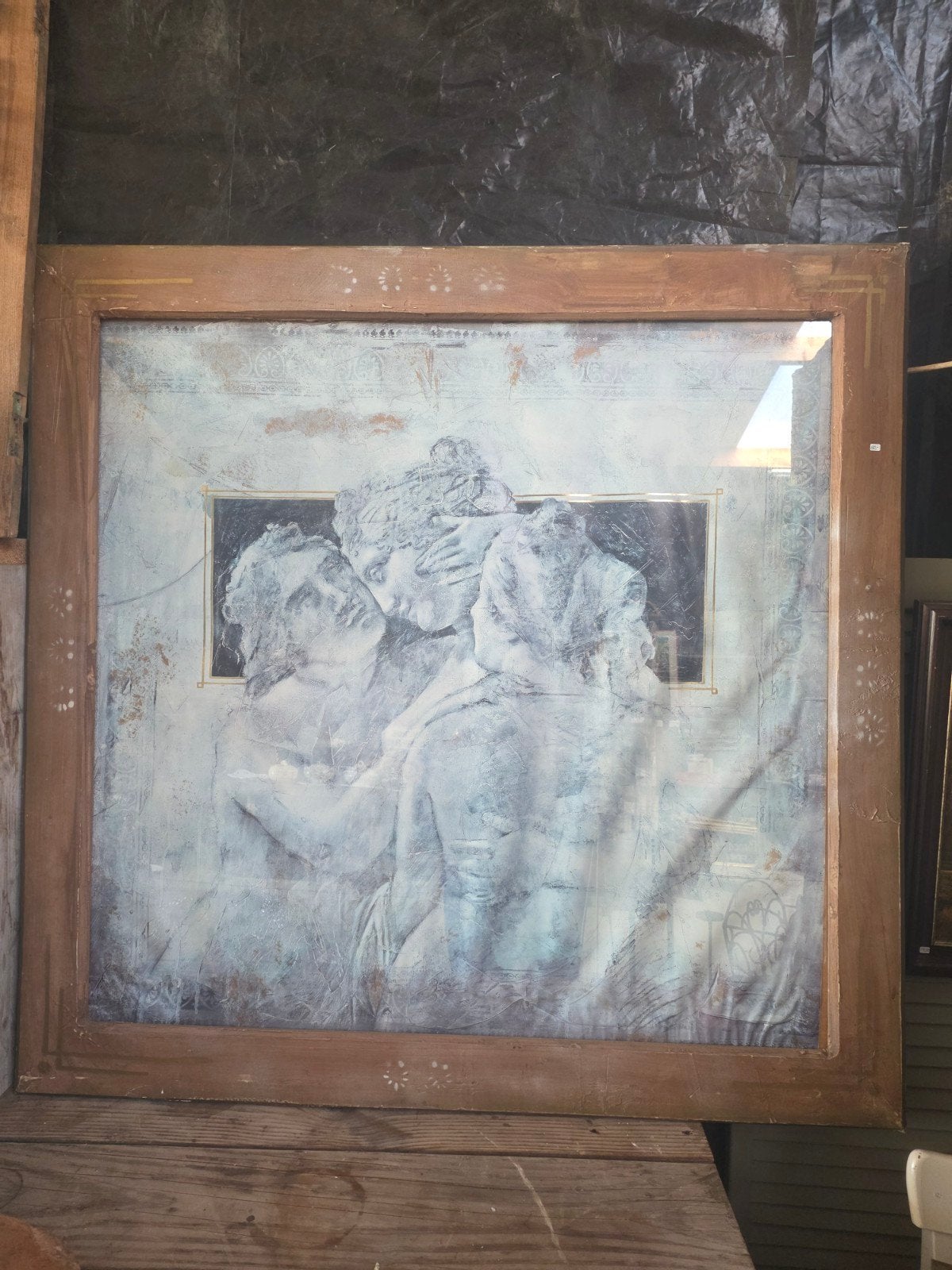XXL brocante houten lijst, Ophalen