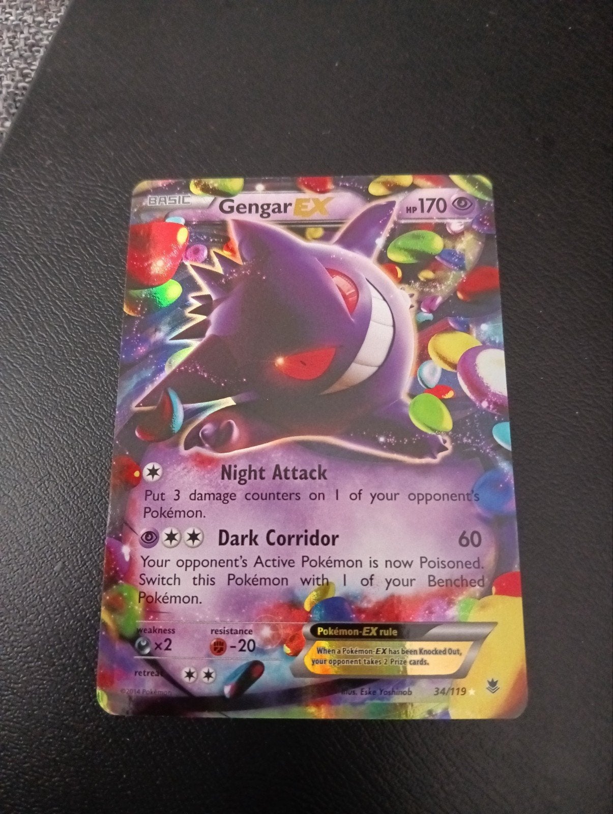 Gengar Ex Pokemon Kaart - XY Phantom Forces 34/119, Ophalen of Verzenden, Gebruikt
