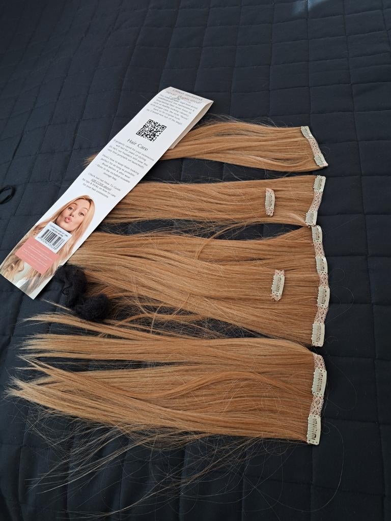 Haarverlenging - Clip-in Extensions Blond/Bruin, Ophalen of Verzenden, Nieuw, Pruik of Haarverlenging