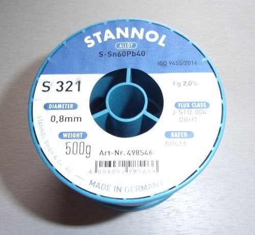 Stannol Sn60Pb40 soldeertin – 0,6 / 0,8 / 1,0 mm 2% – 500 g, Verzenden, Nieuw