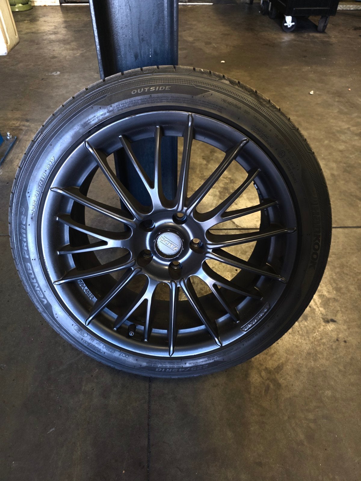 Dotz Lichtmetalen Velgen met Hankook Banden - 18 inch, Ophalen, 18 inch, Banden en Velgen, Zomerbanden